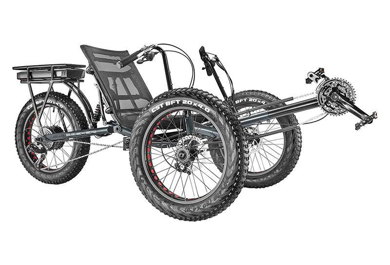 Sun Seeker E-Fat Tad tricycle — for sale at Brooks Bike Shop, professionally assembled and ready to ride